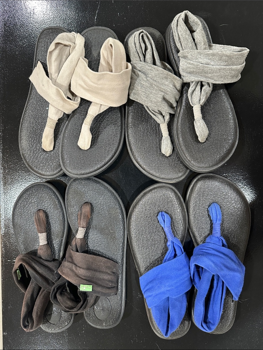 Sanuk Women’s Wrap Sandal Set in Beige, Gray, Brown & Blue